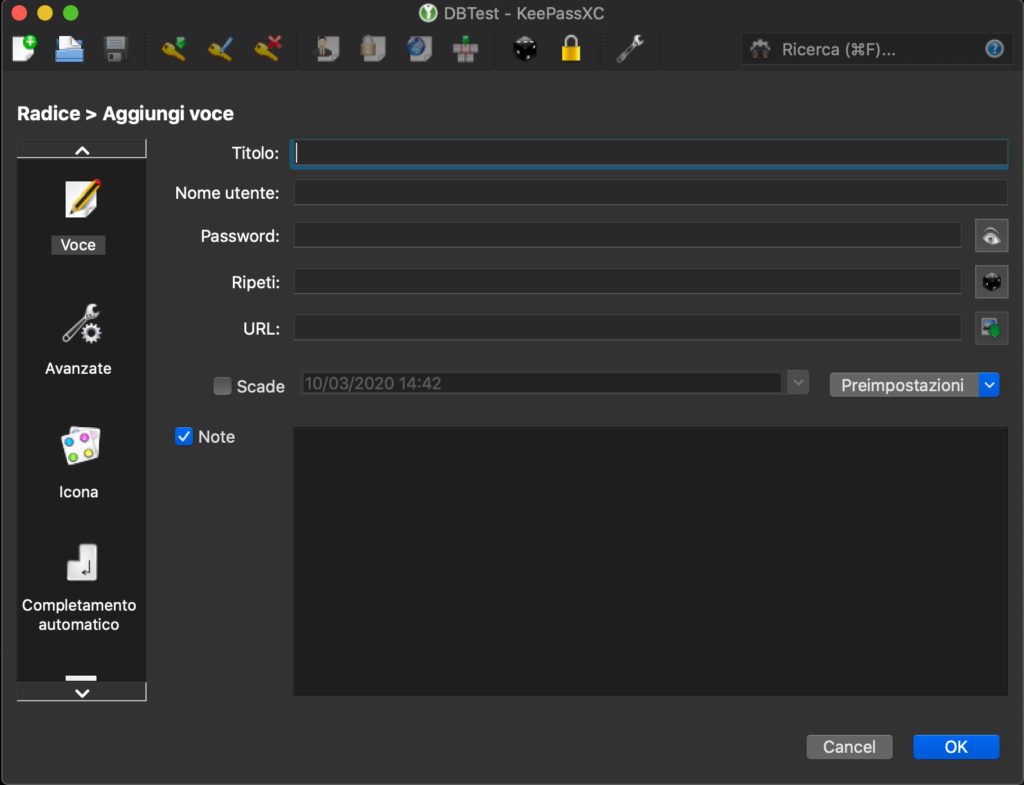 keepassxc-inserimento-nuove-informazioni