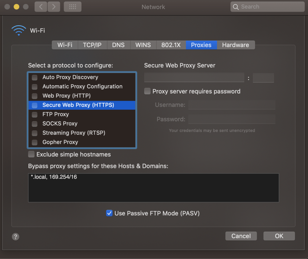 proxy macos
