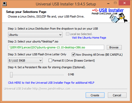 installare linux da usb universal installer sorgente