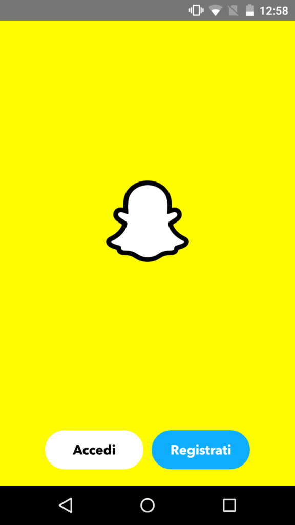 Snapchat app craccate apertura app