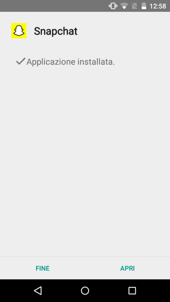 Snapchat app craccate app installata