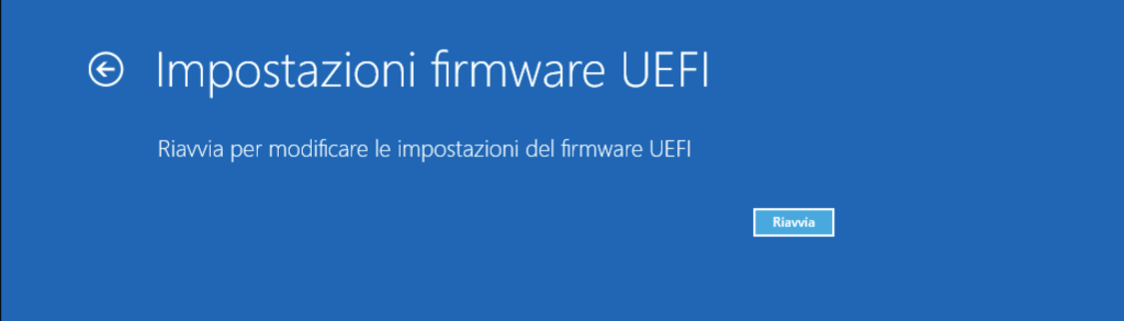 BIOS UEFI Windows 10 Riavvio