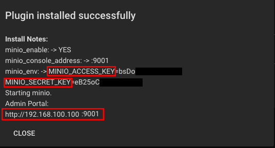 truenas s3 storage minio jail credenziali di accesso
