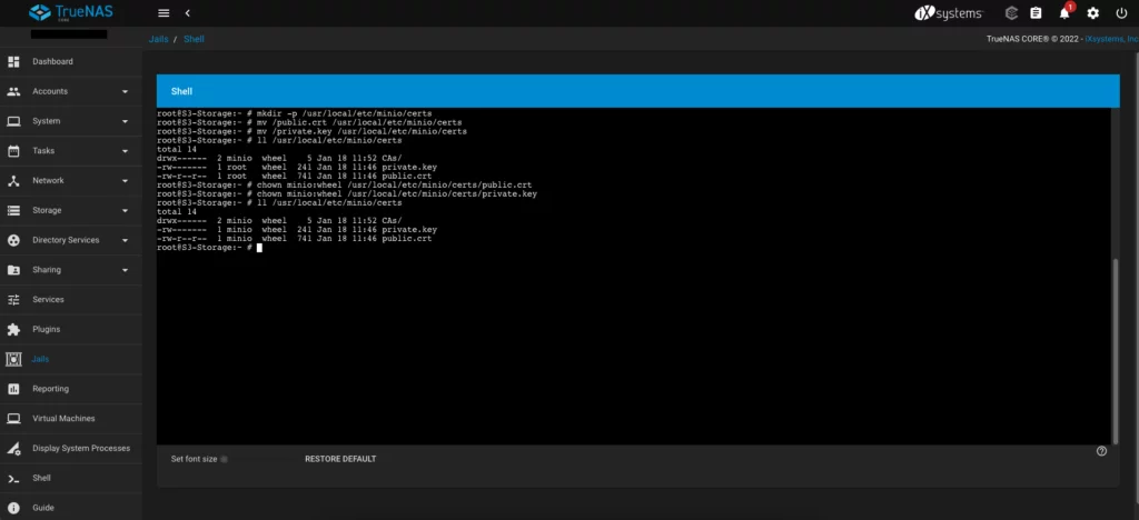 truenas-minio-ssl-s3-storage-public-private-permessi