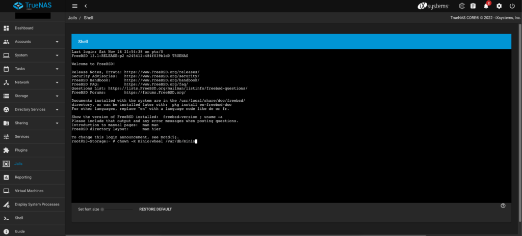 truenas-s3-storage-minio-jail-permessi-cartella
