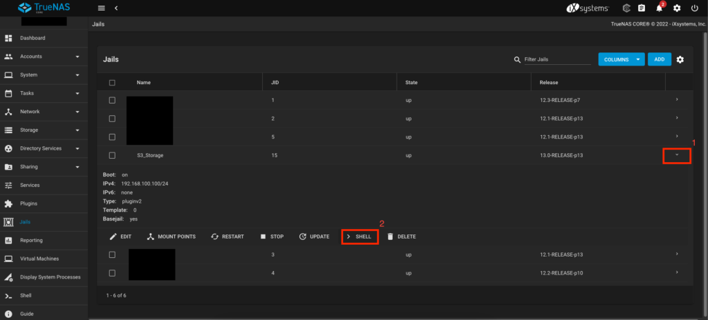 truenas-s3-storage-minio-jail-shell