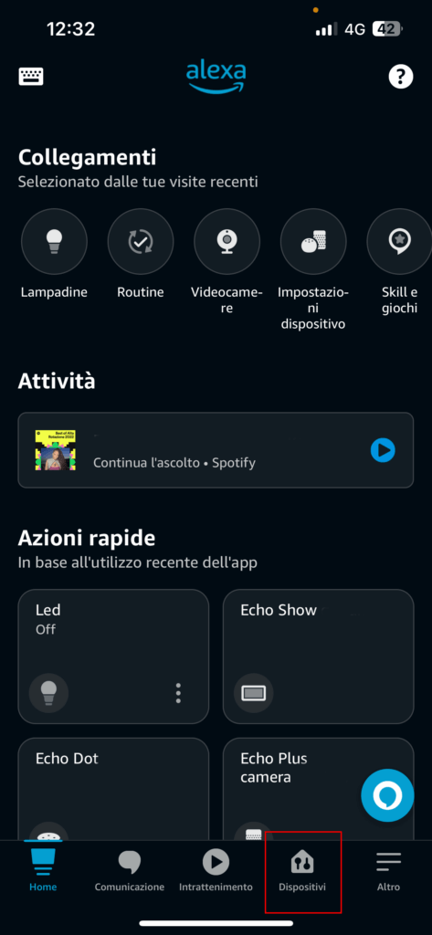cambiare-parola-attivazione-alexa-dashboard