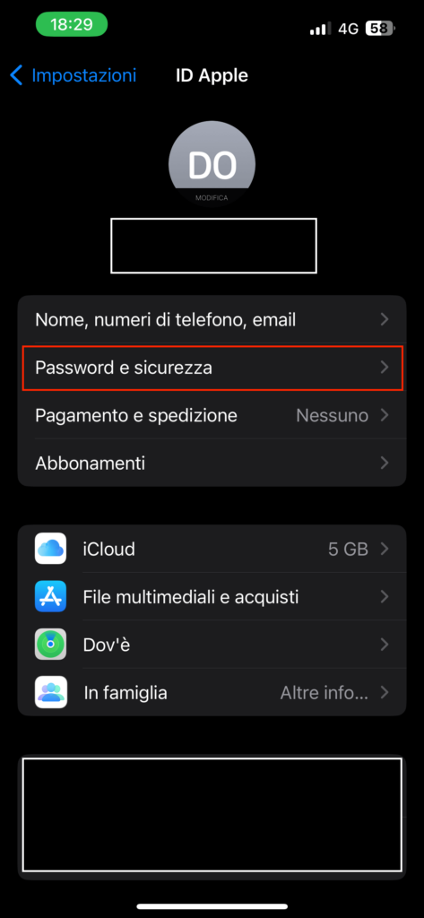 impostare-il-contatto-di-recupero-iOS-iphone-password-e-sicurezza